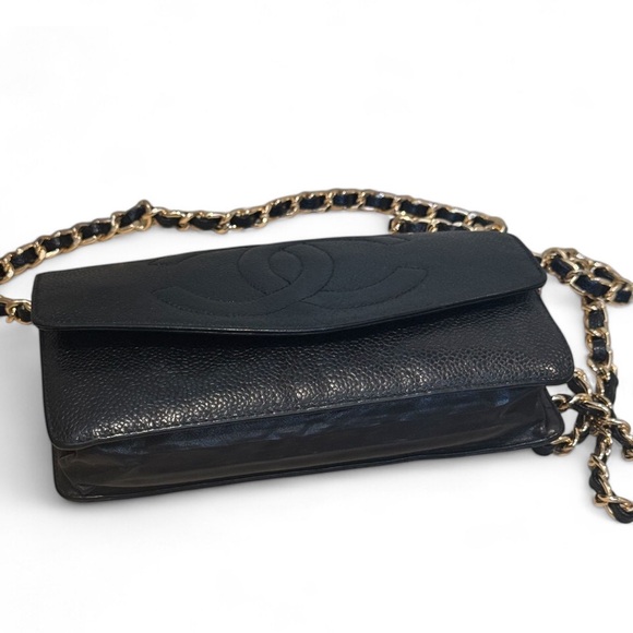 Chanel Caviar Leather Clutch/Pouch (Unbranded Chain Included) & COA - Picture 3 of 4